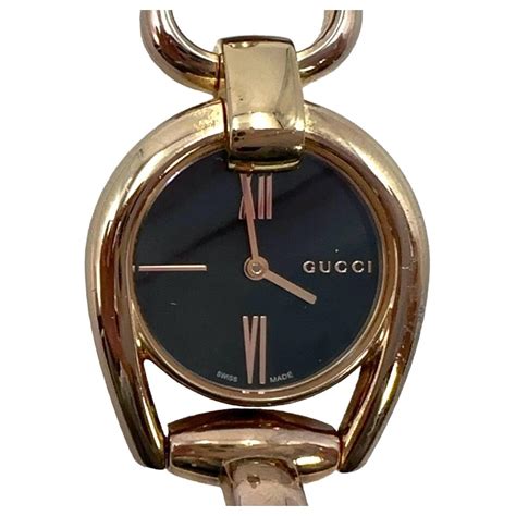 gucci 139.5|GUCCI Gucci 139.5 Horsebit ladies watch pink gold color .